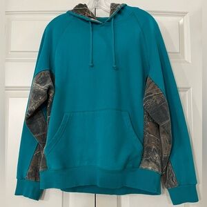 Trail Crest Camo & Turquoise Hoodie Size XL